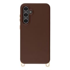 Selencia Rivièra MagSafe Backcover met afneembare haakjes Samsung Galaxy S23 FE - Choco Brown