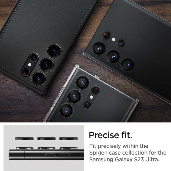 Spigen GLAStR Camera Protector Glas 2 Pack Samsung Galaxy S23 Ultra - Zwart