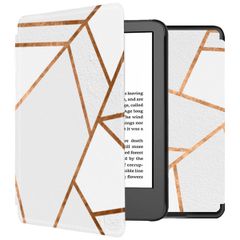 imoshion Design Slim Hard Case Bookcase Amazon Kindle (2024) / Amazon Kindle (2022) 11th gen - White Graphic