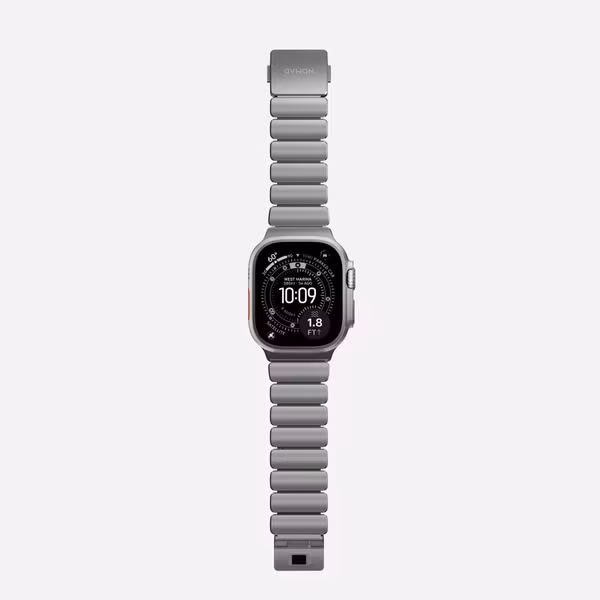 Nomad Stratos Band Apple Watch | 44/45/46/49 mm - Forest Green / Natural Titanium