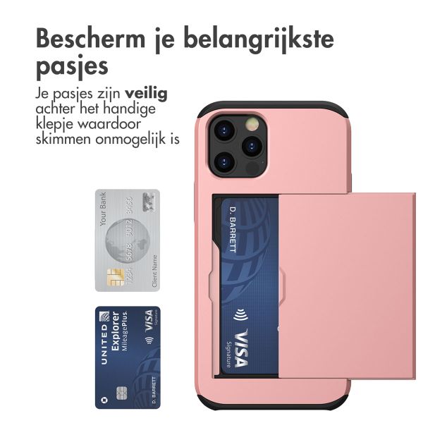 imoshion Backcover met pasjeshouder iPhone 12 (Pro) - Rosé Goud