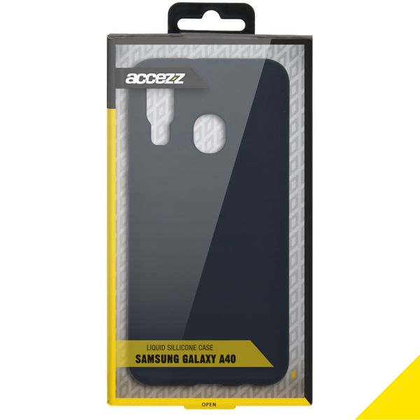 Accezz Liquid Silicone Backcover Samsung Galaxy A40 - Zwart