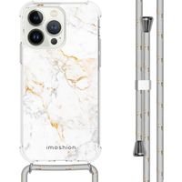 imoshion Design hoesje met koord iPhone 13 Pro - White Marble