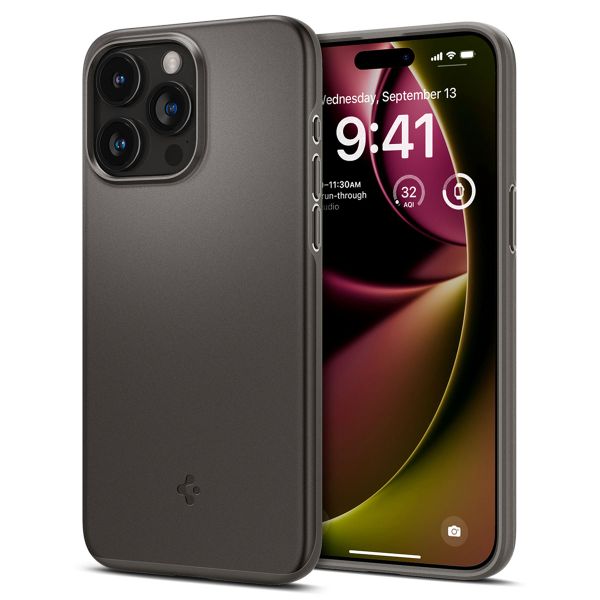 Spigen Thin Fit Backcover iPhone 15 Pro - Gunmetal