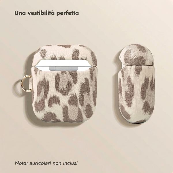Selencia Sabi Case met panterprint  Apple Airpods 1 / 2 - Soft Ivory