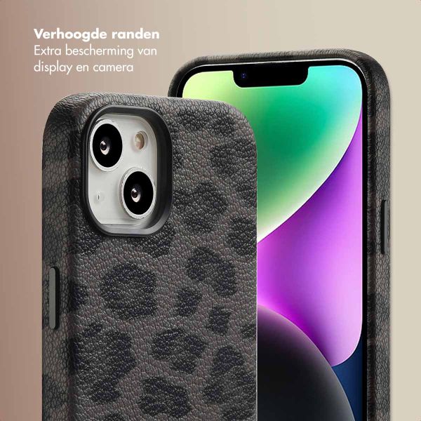 Selencia Sabi Backcover Panterprint met MagSafe Apple iPhone 14 - Midnight Black