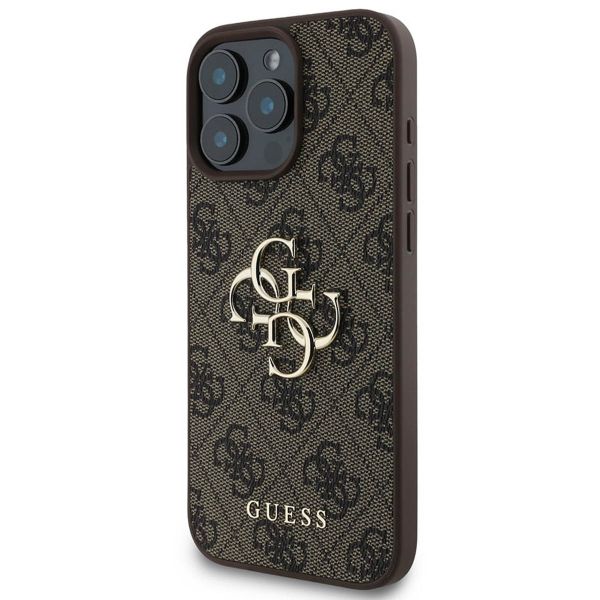 Guess 4G Metal Logo Backcover iPhone 16 Pro Max - Bruin