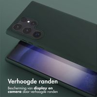 Selencia Siliconen hoesje met afneembaar koord Samsung Galaxy S23 Ultra - Donkergroen