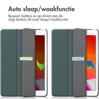 imoshion Trifold Bookcase Apple iPad 9 (2021) 10.2 inch / iPad 8 (2020) 10.2 inch / iPad 7 (2019) 10.2 inch - Donkergroen