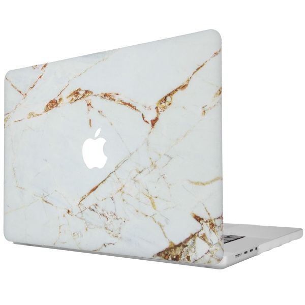 imoshion Design Laptop Cover MacBook Pro 14 inch (2021 / 2023 M3 chip / 2024 M4 chip) - A2442 / A2779 / A2918 / A3112 / A3185 / A3401 - White Marble