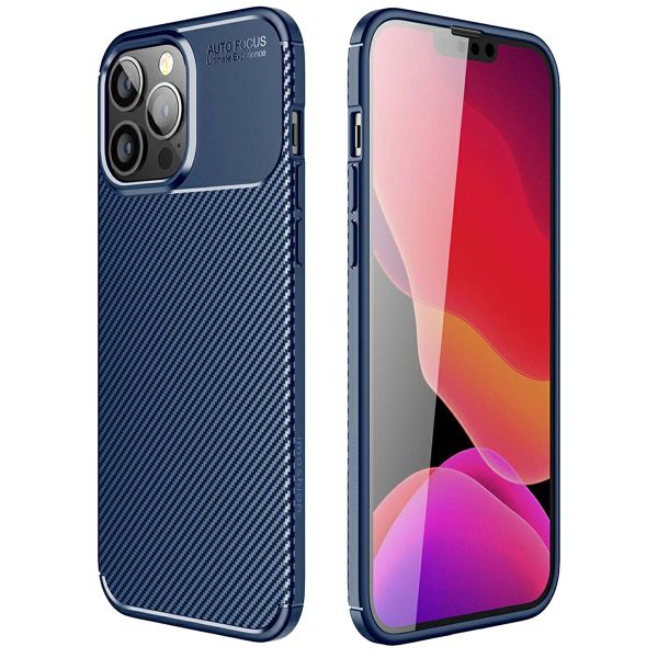 imoshion Carbon Softcase Backcover iPhone 13 Pro - Blauw