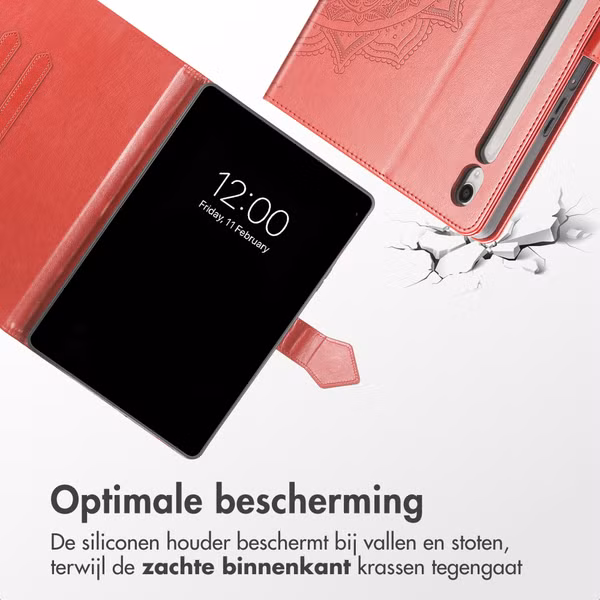 imoshion Mandala Bookcase Samsung Galaxy Tab S9 11.0 inch / S10 Lite / S10 FE / S9 FE 10.9 inch - Rood