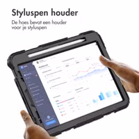Accezz Rugged Backcover met schouderstrap Apple iPad Air 5 (2022) / Air 4 (2020) - Zwart