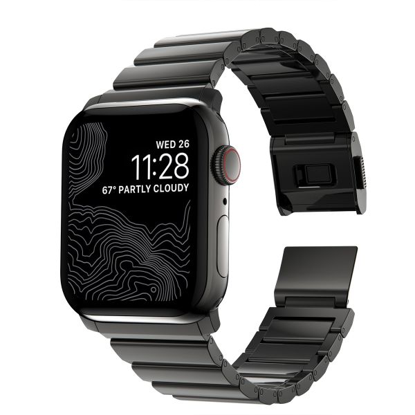 Nomad Magnetische stalen schakelband Apple Watch Series 1 t/m 11 / SE / Ultra (44/45/46/49 mm) - Graphite