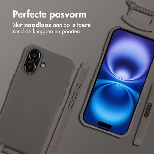 imoshion Color Backcover met afneembaar koord MagSafe Apple iPhone 16 - Black Coffee