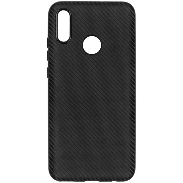 Carbon Softcase Backcover Huawei P Smart (2019) - Zwart