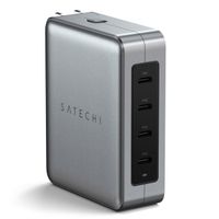 Satechi USB-C 4-Port 145 watt GaN Travel Charger | Snellader met reis adapters - Space Gray