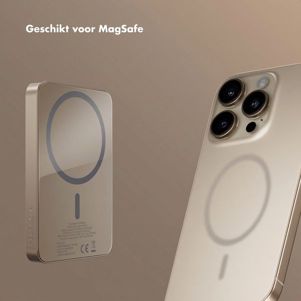 Selencia Vivid Powerbank 5.000 mAh - Draadloze Powerbank - MagSafe en Qi - Desert Gold / Country Moo'd