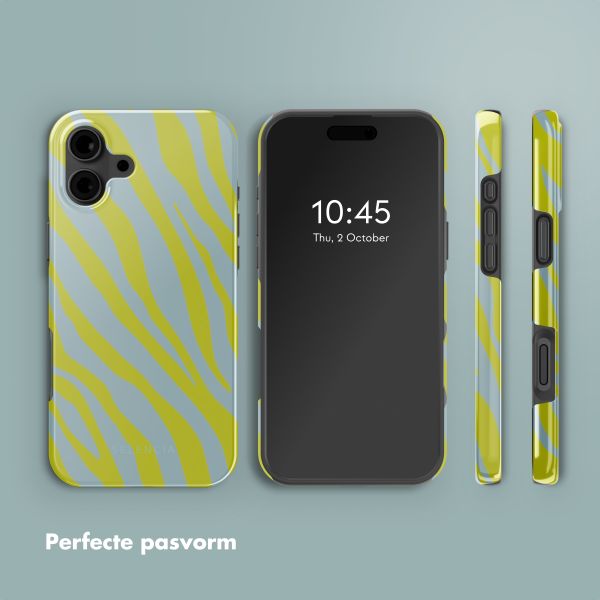 Selencia Vivid Backcover met MagSafe Apple iPhone 16 - Zebra Winter Sky Titanium Yellow