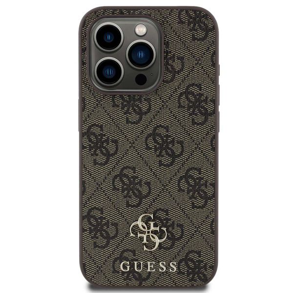 Guess 4G Metal Logo Backcover MagSafe iPhone 15 Pro - Bruin