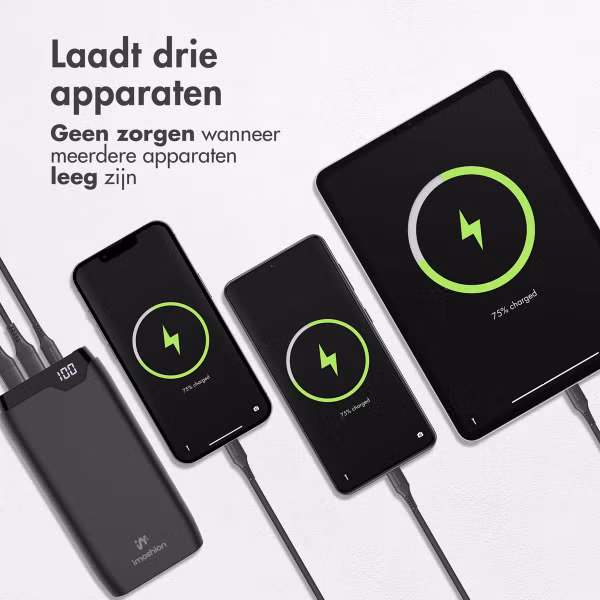 imoshion Powerbank 20.000 mAh - Quick Charge en Power Delivery - Zwart