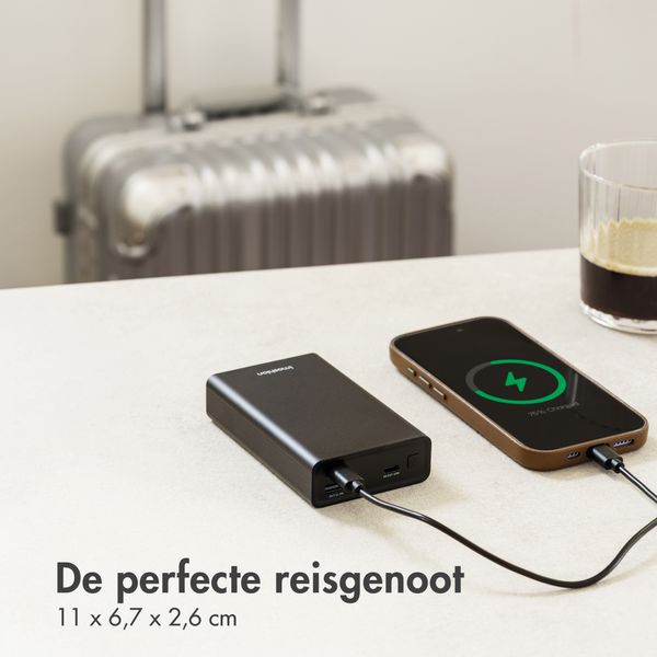 imoshion Ultra Series Aluminium Powerbank 20.000 mAh - Quick Charge en Power Delivery - Zwart