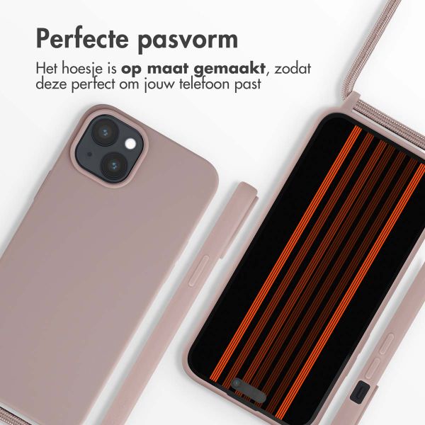 imoshion Siliconen hoesje met koord Apple iPhone 15 Plus - Sand Pink