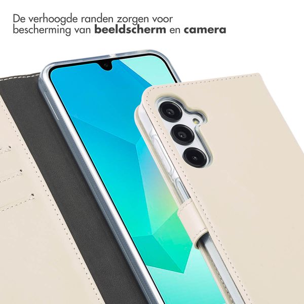 Selencia Echt Leren Bookcase Samsung Galaxy A16 - Greige