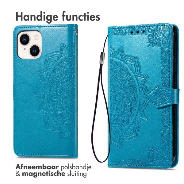 imoshion Mandala Bookcase Apple iPhone 15 - Turquoise