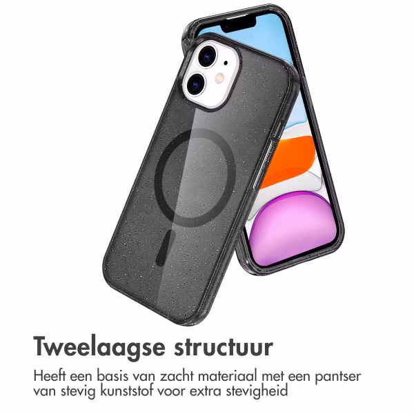 imoshion Sparkle Backcover met MagSafe Apple iPhone 12 (Pro) - Glitter Zwart