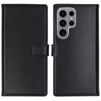 Selencia Echt Leren Bookcase Samsung Galaxy S24 Ultra - Zwart