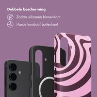 Selencia Vivid Backcover met MagSafe Samsung Galaxy S24 - Wavy Swirl Pink Plum