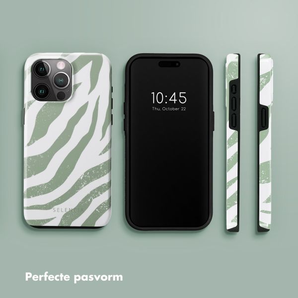 Selencia Vivid Backcover Apple iPhone 15 Pro Max - Colorful Zebra Sage Green