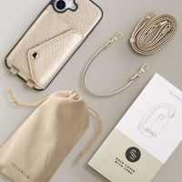 Selencia Sera Telefoonhoes met Koord en Envelop Pashouder Apple iPhone 17 - Champagne