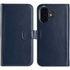 Selencia Genuine Leather Book Case Apple iPhone 16 - Blue