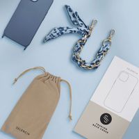 Selencia Backcover met luxe polskoord Apple iPhone 12 (Pro) - Blauw