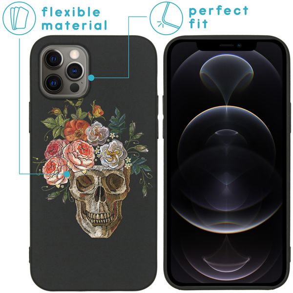 imoshion Design hoesje iPhone 12 (Pro) - Doodshoofd - Multicolor