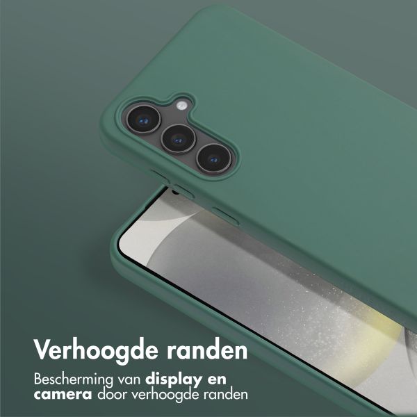 Selencia Siliconen hoesje met afneembaar koord Samsung Galaxy S24 FE - Donkergroen