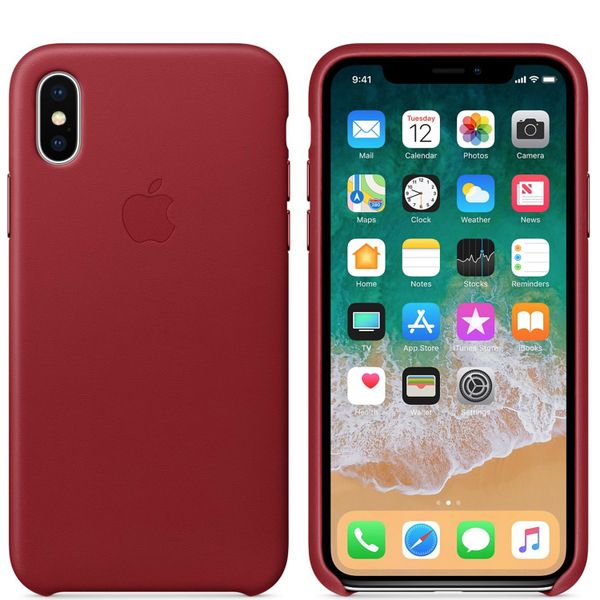 Apple Leather Backcover Apple iPhone X(s) - Red