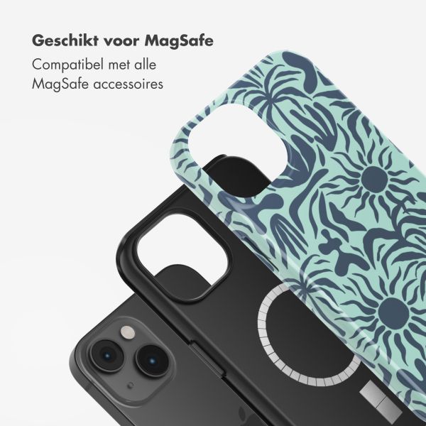 Selencia Vivid Tough Backcover met MagSafe iPhone 14 - Tropical Vibes Light Blue