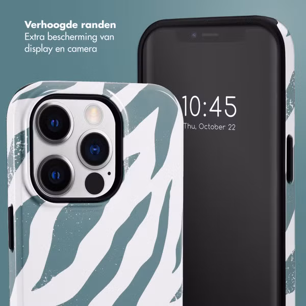 Selencia Vivid Backcover Apple iPhone 14 Pro - Colorful Zebra Pine Blue