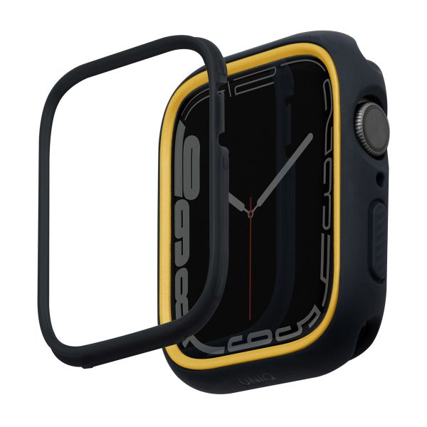 Uniq Moduo Apple Watch Case met uitwisselbare Bezel Apple Watch 4-9 / SE - 44/45 mm - Midnight (Black/Mustard)