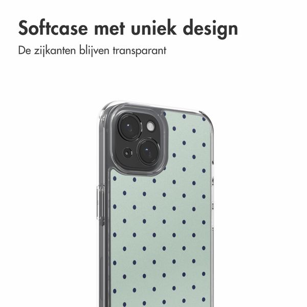 imoshion Design hoesje Apple iPhone 15 - Polka Dot Mintgroen