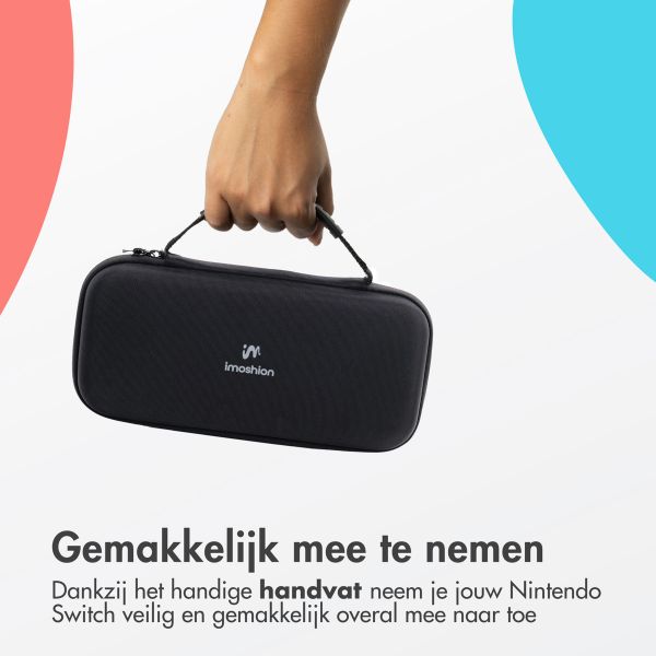 imoshion Nintendo Switch 2 Case met ritsvak - Hoes Nintendo Switch 2 / Switch (OLED) met handvat - Zwart