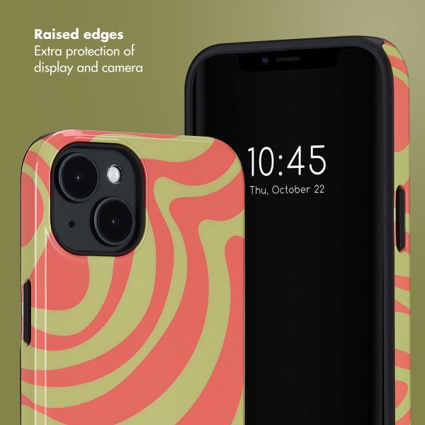 Selencia Vivid Back Cover with MagSafe Apple iPhone 14 - Wavy Swirl Orange Fern