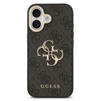 Guess 4G Metal Logo Backcover Apple iPhone 17 - Gold Edge - Black