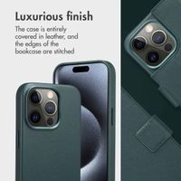 Accezz 2-in-1 Leather Bookcase with MagSafe Apple iPhone 15 Pro - Cedar Green