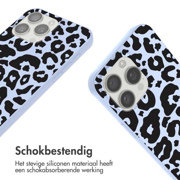 imoshion Siliconen design hoesje met koord Apple iPhone 15 Pro - Animal Lila