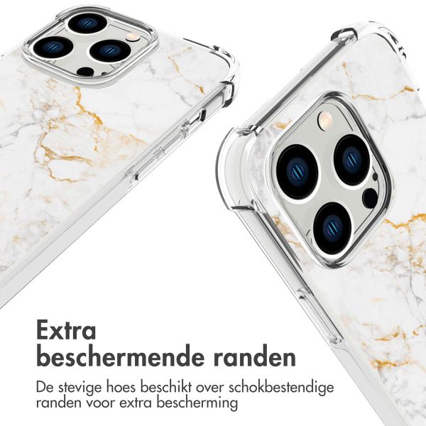 imoshion Design hoesje met koord iPhone 14 Pro - White Marble