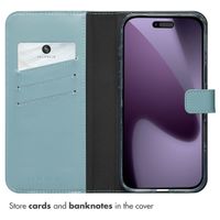 Selencia Genuine Leather Book Case Apple iPhone 17 Pro Max - Air Blue